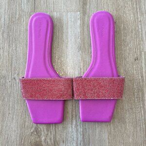 Womens Fashion Nova Pink/Purple Gem Sandals - 11